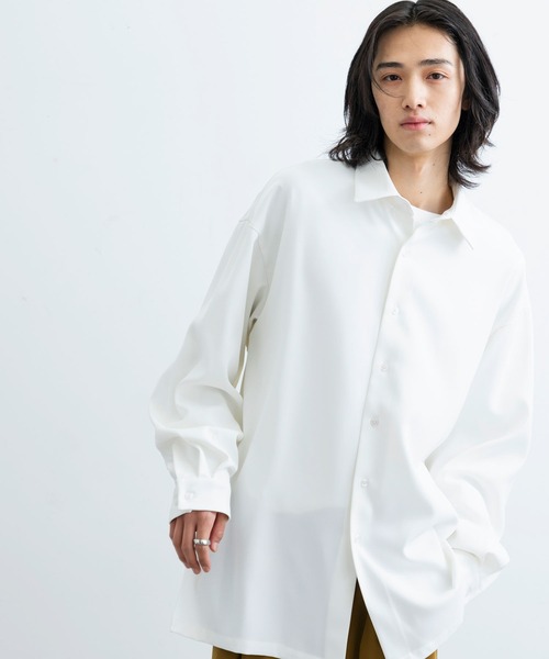 JUNRED(ジュンレッド)の「トロミマキシシャツ(シャツ/ブラウス・メンズ・ホワイト/サックスブルー/ブルー系その他4・S/M/L)」の4枚目の写真