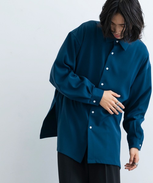 JUNRED(ジュンレッド)の「トロミマキシシャツ(シャツ/ブラウス・メンズ・ホワイト/サックスブルー/ブルー系その他4・S/M/L)」の9枚目の写真