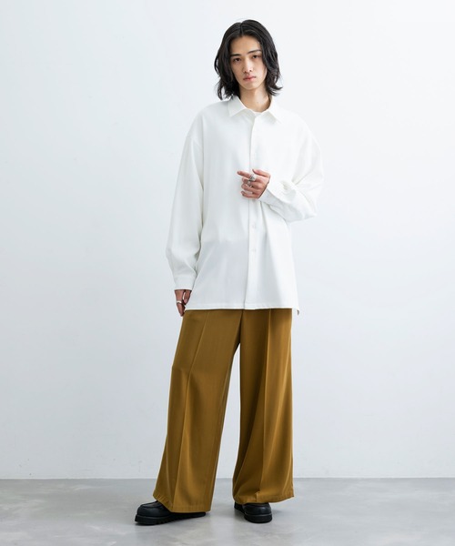 JUNRED(ジュンレッド)の「トロミマキシシャツ(シャツ/ブラウス・メンズ・ホワイト/サックスブルー/ブルー系その他4・S/M/L)」の5枚目の写真