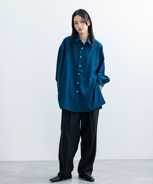 JUNRED(ジュンレッド)の「トロミマキシシャツ(シャツ/ブラウス・メンズ・ホワイト/サックスブルー/ブルー系その他4・S/M/L)」の16枚目の写真