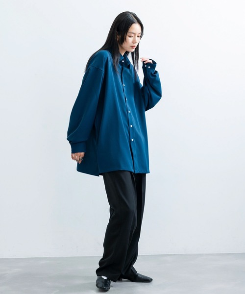 JUNRED(ジュンレッド)の「トロミマキシシャツ(シャツ/ブラウス・メンズ・ホワイト/サックスブルー/ブルー系その他4・S/M/L)」の7枚目の写真