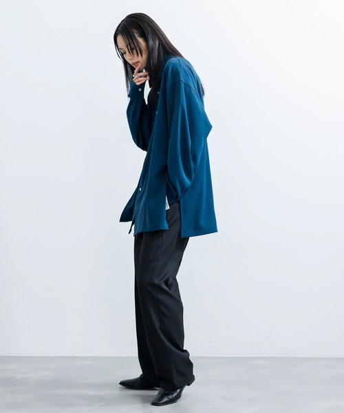 JUNRED(ジュンレッド)の「トロミマキシシャツ(シャツ/ブラウス・メンズ・ホワイト/サックスブルー/ブルー系その他4・S/M/L)」の12枚目の写真