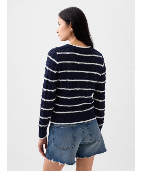 GAP(ギャップ)の「ポインテール セーターニット(ニット/セーター・レディース・グリーン/ホワイト/ホワイト×ブルー/ブラック・M/S/XXS/XS/XL/L)」の7枚目の写真