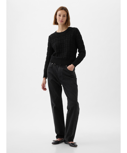 GAP(ギャップ)の「ポインテール セーターニット(ニット/セーター・レディース・グリーン/ホワイト/ホワイト×ブルー/ブラック・M/S/XXS/XS/XL/L)」の12枚目の写真