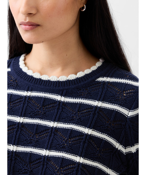 GAP(ギャップ)の「ポインテール セーターニット(ニット/セーター・レディース・グリーン/ホワイト/ホワイト×ブルー/ブラック・M/S/XXS/XS/XL/L)」の3枚目の写真