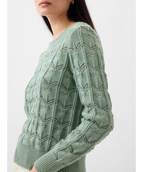 GAP(ギャップ)の「ポインテール セーターニット(ニット/セーター・レディース・グリーン/ホワイト/ホワイト×ブルー/ブラック・M/S/XXS/XS/XL/L)」の1枚目の写真