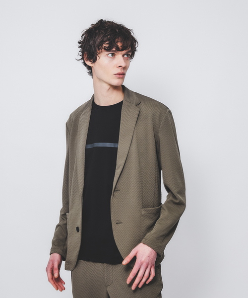 【セール】【セットアップ対応】フクレジャガード へリンボン柄 ジャケット（テーラードジャケット）｜ABAHOUSE GRAY（アバハウスグレイ）