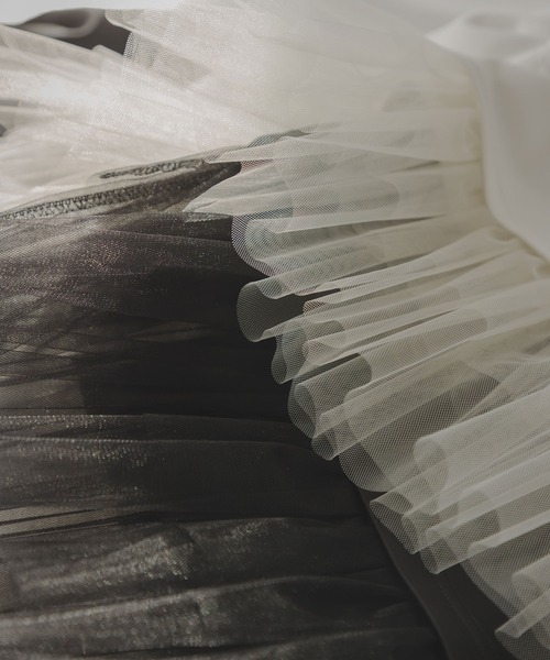 rectangle（レクタングル）の「チュールフリルドッキングプルオーバー（Tシャツ/カットソー・レディース・オフホワイト/ブラック・FREE）」の13枚目の写真