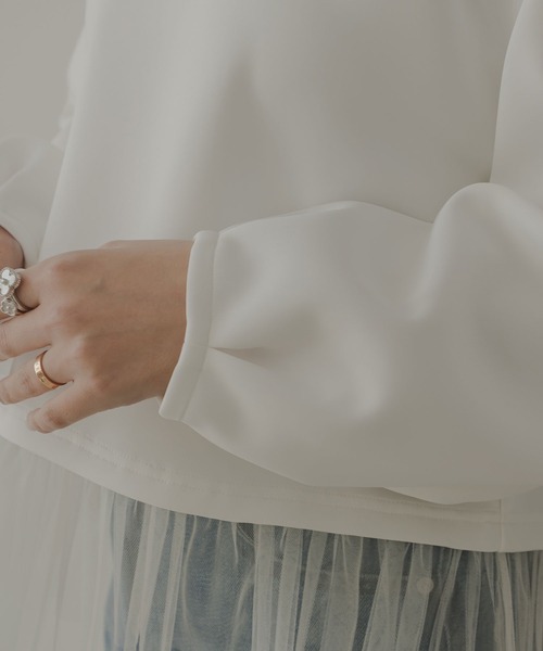 rectangle（レクタングル）の「チュールフリルドッキングプルオーバー（Tシャツ/カットソー・レディース・オフホワイト/ブラック・FREE）」の14枚目の写真