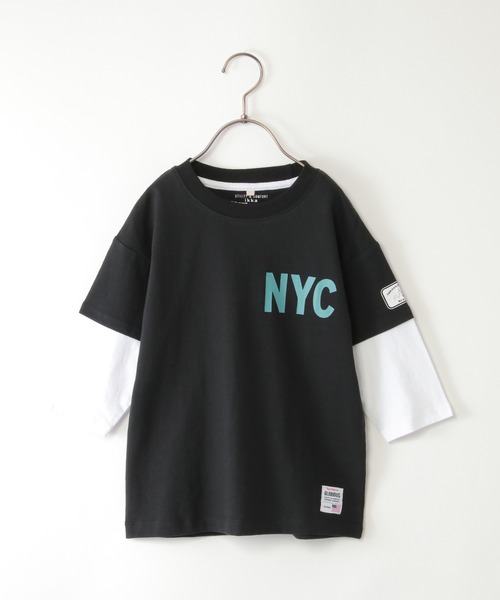 ikka（イッカ）の「7分袖フェイクレイヤードT（120~160cm）（Tシャツ/カットソー・キッズ・ブラック/オフホワイト・160/140/130/120/150）」の2枚目の写真