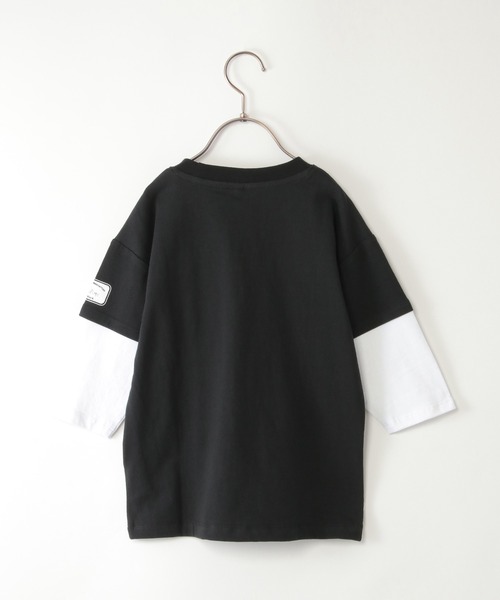 ikka（イッカ）の「7分袖フェイクレイヤードT（120~160cm）（Tシャツ/カットソー・キッズ・ブラック/オフホワイト・160/140/130/120/150）」の4枚目の写真
