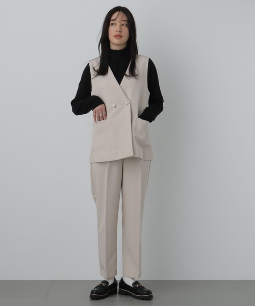 saloon(サルーン)の「SALOON(サルーン)/《再入荷》ツインクロスジレベスト【オフィス/セレモニー/セットアップ可】(ベスト・レディース・アイボリー/ブラック/ネイビー・FREE)」の7枚目の写真