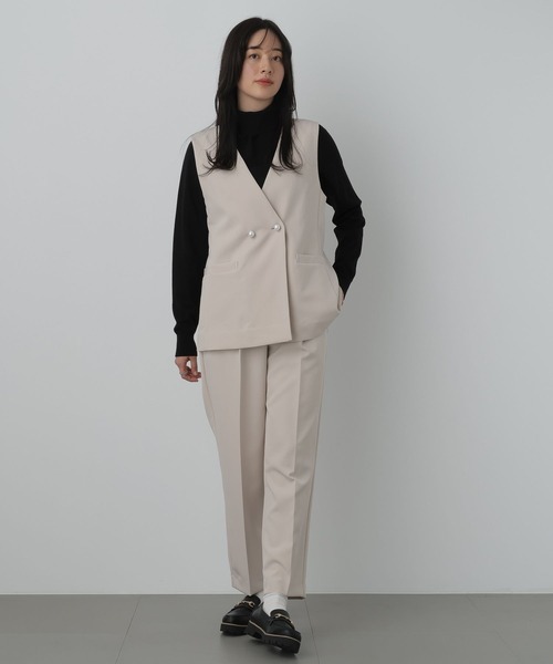 saloon(サルーン)の「SALOON(サルーン)/《再入荷》ツインクロスジレベスト【オフィス/セレモニー/セットアップ可】(ベスト・レディース・アイボリー/ブラック/ネイビー・FREE)」の4枚目の写真