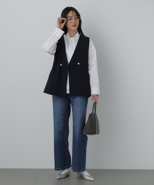 saloon(サルーン)の「SALOON(サルーン)/《再入荷》ツインクロスジレベスト【オフィス/セレモニー/セットアップ可】(ベスト・レディース・アイボリー/ブラック/ネイビー・FREE)」の19枚目の写真