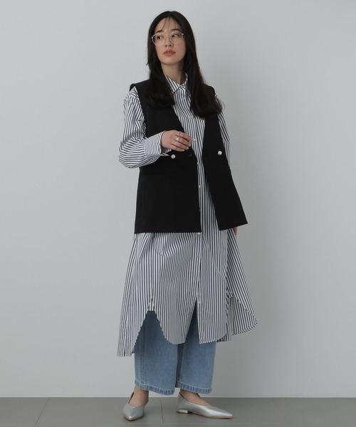 saloon(サルーン)の「SALOON(サルーン)/《再入荷》ツインクロスジレベスト【オフィス/セレモニー/セットアップ可】(ベスト・レディース・アイボリー/ブラック/ネイビー・FREE)」の12枚目の写真