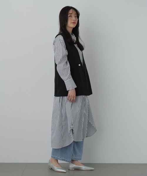 saloon(サルーン)の「SALOON(サルーン)/《再入荷》ツインクロスジレベスト【オフィス/セレモニー/セットアップ可】(ベスト・レディース・アイボリー/ブラック/ネイビー・FREE)」の13枚目の写真