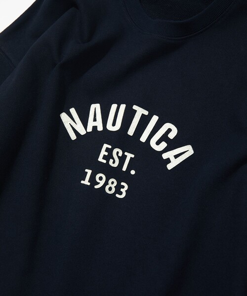 NAUTICA（ノーティカ）の「NAUTICA/ノーティカ Felt Patch Arch Logo Crewneck Sweatshirt/フェルトパッチ　アーチロゴクルーネック スウェットシャツ（スウェット・メンズ・ブラック/ブルー/ライトグレー/ホワイト/ネイビー・LARGE/MEDIUM/X-LARGE）」の6枚目の写真