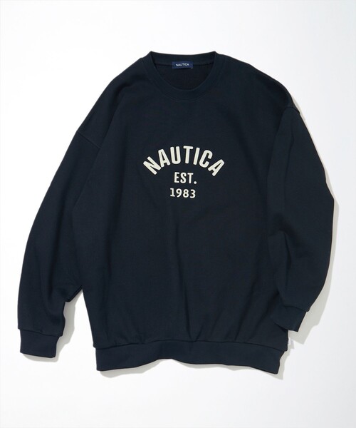NAUTICA（ノーティカ）の「NAUTICA/ノーティカ Felt Patch Arch Logo Crewneck Sweatshirt/フェルトパッチ　アーチロゴクルーネック スウェットシャツ（スウェット・メンズ・ブラック/ブルー/ライトグレー/ホワイト/ネイビー・LARGE/MEDIUM/X-LARGE）」の7枚目の写真