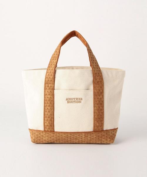 Another Edition（アナザーエディション）の「キャンバストートSサイズ/AE CANVAS TOTE S（トートバッグ・レディース・ホワイト/ブラック/ブラウン・フリー）」の3枚目の写真