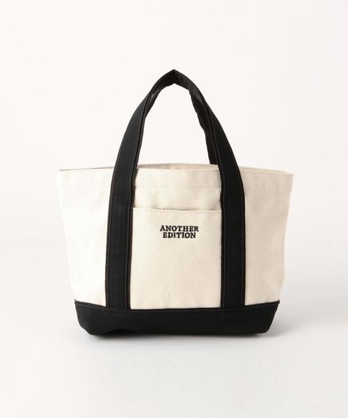 Another Edition（アナザーエディション）の「キャンバストートSサイズ/AE CANVAS TOTE S（トートバッグ・レディース・ホワイト/ブラック/ブラウン・フリー）」の2枚目の写真