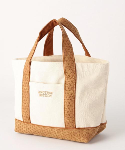 Another Edition（アナザーエディション）の「キャンバストートSサイズ/AE CANVAS TOTE S（トートバッグ・レディース・ホワイト/ブラック/ブラウン・フリー）」の8枚目の写真