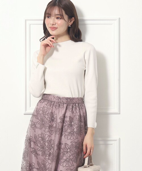 couture brooch（クチュールブローチ）の「◆LEMON ポイントパール調プチハイネックニット（ニット/セーター・レディース・ベビーピンク/オフホワイト/ブラック・42/38）」の19枚目の写真