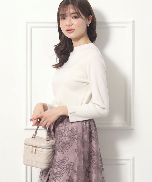 couture brooch（クチュールブローチ）の「◆LEMON ポイントパール調プチハイネックニット（ニット/セーター・レディース・ベビーピンク/オフホワイト/ブラック・42/38）」の20枚目の写真