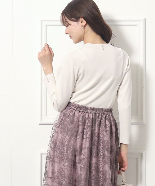 couture brooch（クチュールブローチ）の「◆LEMON ポイントパール調プチハイネックニット（ニット/セーター・レディース・ベビーピンク/オフホワイト/ブラック・42/38）」の4枚目の写真