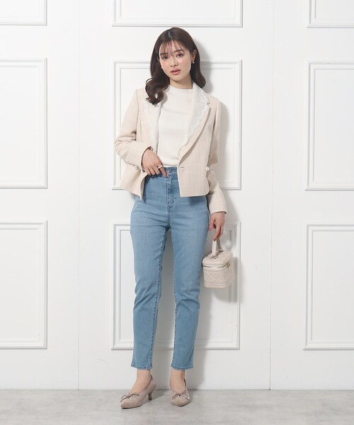 couture brooch（クチュールブローチ）の「◆LEMON ポイントパール調プチハイネックニット（ニット/セーター・レディース・ベビーピンク/オフホワイト/ブラック・42/38）」の5枚目の写真