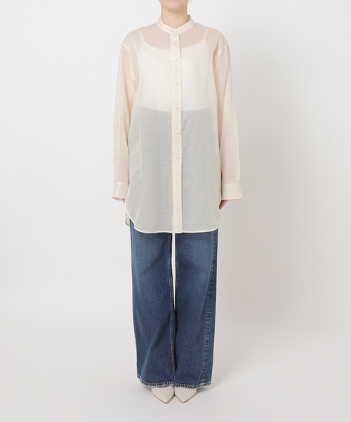 plage シアーバンドカラーシャツ plage（プラージュ）の「シアーバンドカラーシャツ（シャツ/ブラウス