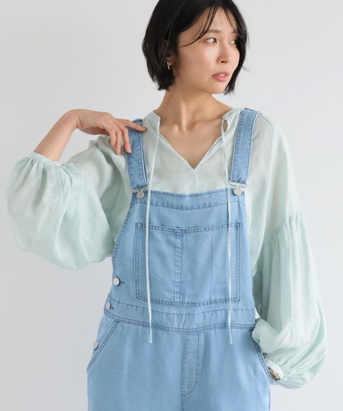 BARNYARDSTORM（バンヤードストーム）の「BARNYARDSTORM / リネンカフタンブラウス（シャツ/ブラウス・レディース・ブラック/ブルー・S/M/L）」の2枚目の写真