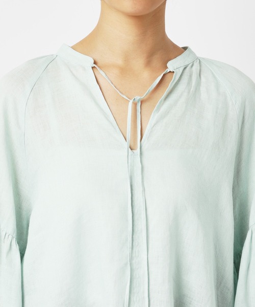 BARNYARDSTORM（バンヤードストーム）の「BARNYARDSTORM / リネンカフタンブラウス（シャツ/ブラウス・レディース・ブラック/ブルー・S/M/L）」の3枚目の写真