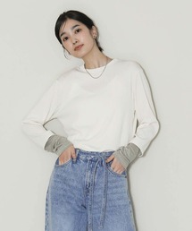 袖シアードッキングカットソー