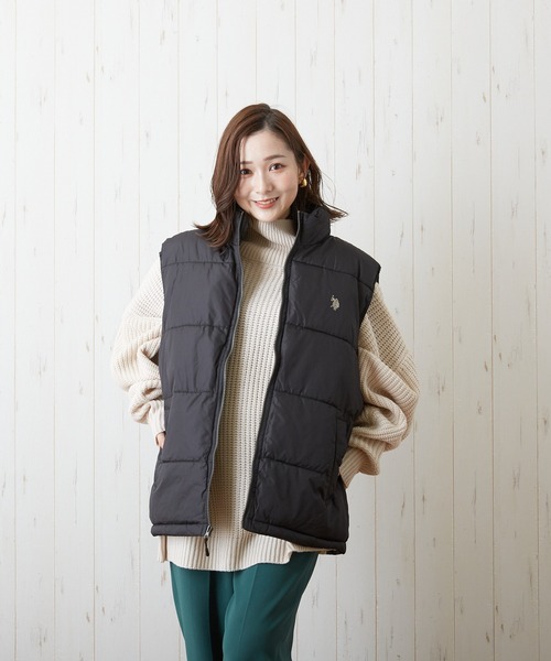 U.S. POLO ASSN.（ユーエスポロアッスン）の「US.POLO.ASSN. ワンポイント刺繍 中綿ベスト（ダウンベスト・メンズ・ホワイト/ブラック/ベージュ/オリーブ・X-LARGE/MEDIUM/LARGE/SMALL）」の3枚目の写真