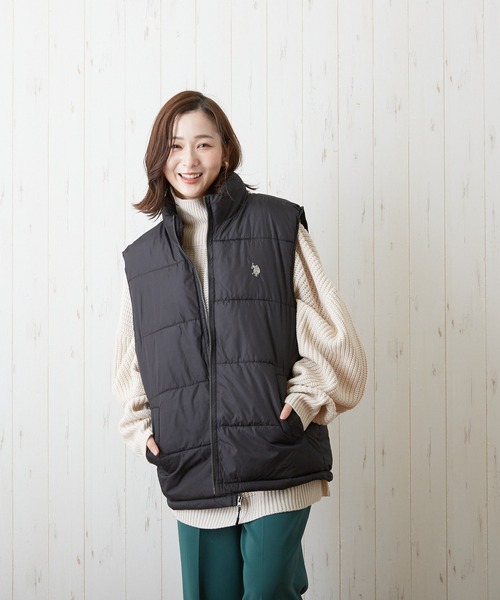 U.S. POLO ASSN.（ユーエスポロアッスン）の「US.POLO.ASSN. ワンポイント刺繍 中綿ベスト（ダウンベスト・メンズ・ホワイト/ブラック/ベージュ/オリーブ・X-LARGE/MEDIUM/LARGE/SMALL）」の6枚目の写真