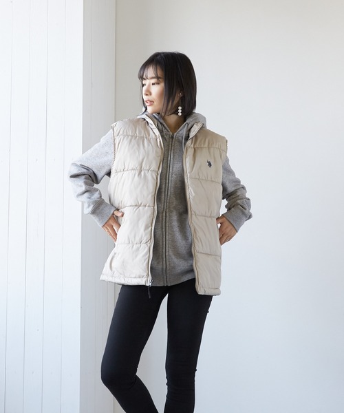 U.S. POLO ASSN.（ユーエスポロアッスン）の「US.POLO.ASSN. ワンポイント刺繍 中綿ベスト（ダウンベスト・メンズ・ホワイト/ブラック/ベージュ/オリーブ・X-LARGE/MEDIUM/LARGE/SMALL）」の11枚目の写真