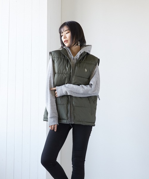 セール】US.POLO.ASSN. ワンポイント刺繍 中綿ベスト（ダウンベスト
