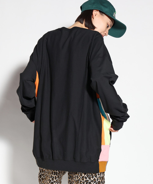 ALDIES（アールディーズ）の「Side Switching Cut / サイドスウィッチングカット（Tシャツ/カットソー・メンズ・ブラック/ホワイト/ホワイト系その他・FREE）」の3枚目の写真