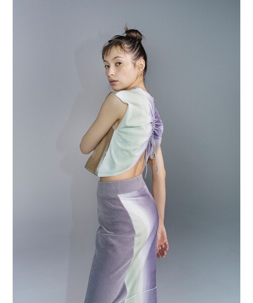 Ray BEAMS（レイビームス）の「RBS / グラデーション プリント プルオーバー（Tシャツ/カットソー・レディース・ネイビー/パープル・ONE SIZE）」の2枚目の写真