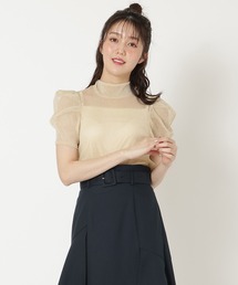 REDYAZEL | ラメチュールバックリボントップス(シャツ/ブラウス)