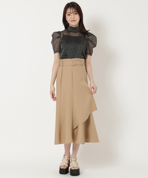 REDYAZEL（レディアゼル）の「ラメチュールバックリボントップス（シャツ/ブラウス・レディース・サックスブルー/ブラック/ベージュ/パープル・FREE）」の7枚目の写真