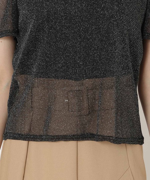 REDYAZEL（レディアゼル）の「ラメチュールバックリボントップス（シャツ/ブラウス・レディース・サックスブルー/ブラック/ベージュ/パープル・FREE）」の10枚目の写真