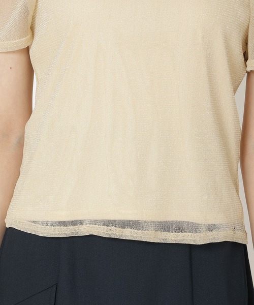 REDYAZEL（レディアゼル）の「ラメチュールバックリボントップス（シャツ/ブラウス・レディース・サックスブルー/ブラック/ベージュ/パープル・FREE）」の18枚目の写真