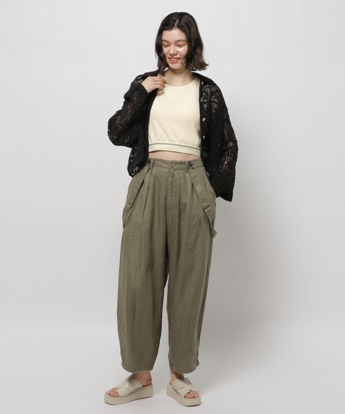 niko and...(ニコアンド)の「ルームドライ/カップ付きクロップドタンクトップ(タンクトップ・レディース・ブラック/オフホワイト/アイボリー・MEDIUM/LARGE)」の8枚目の写真