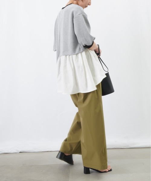 LUCA/LADY LUCK LUCA（ルカ/レディラックルカ）の「LC/LLL かのこリブ切替カットソー / アシメ切り替えドッキングカットソー（Tシャツ/カットソー・レディース・ブラック/グレー/ライトベージュ・FREE）」の17枚目の写真