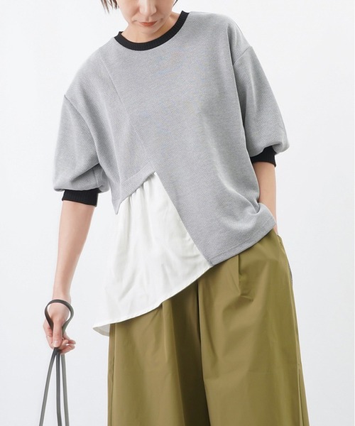 LUCA/LADY LUCK LUCA（ルカ/レディラックルカ）の「LC/LLL かのこリブ切替カットソー / アシメ切り替えドッキングカットソー（Tシャツ/カットソー・レディース・ブラック/グレー/ライトベージュ・FREE）」の15枚目の写真