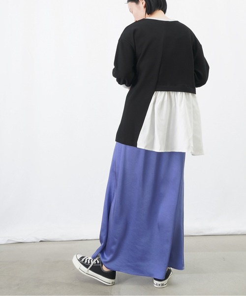 LUCA/LADY LUCK LUCA（ルカ/レディラックルカ）の「LC/LLL かのこリブ切替カットソー / アシメ切り替えドッキングカットソー（Tシャツ/カットソー・レディース・ブラック/グレー/ライトベージュ・FREE）」の6枚目の写真