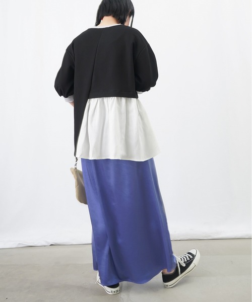 LUCA/LADY LUCK LUCA（ルカ/レディラックルカ）の「LC/LLL かのこリブ切替カットソー / アシメ切り替えドッキングカットソー（Tシャツ/カットソー・レディース・ブラック/グレー/ライトベージュ・FREE）」の8枚目の写真