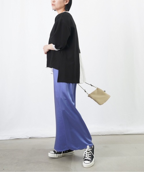 LUCA/LADY LUCK LUCA（ルカ/レディラックルカ）の「LC/LLL かのこリブ切替カットソー / アシメ切り替えドッキングカットソー（Tシャツ/カットソー・レディース・ブラック/グレー/ライトベージュ・FREE）」の7枚目の写真