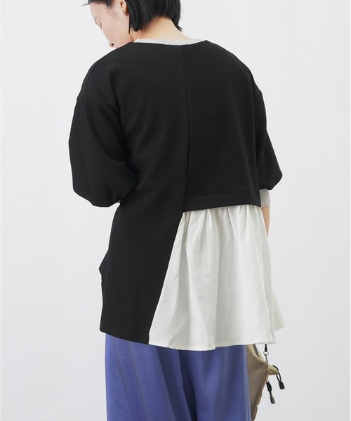 LUCA/LADY LUCK LUCA（ルカ/レディラックルカ）の「LC/LLL かのこリブ切替カットソー / アシメ切り替えドッキングカットソー（Tシャツ/カットソー・レディース・ブラック/グレー/ライトベージュ・FREE）」の11枚目の写真